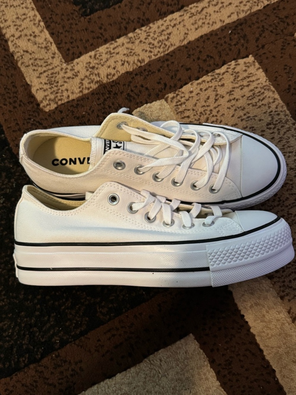 White converse platform shoes